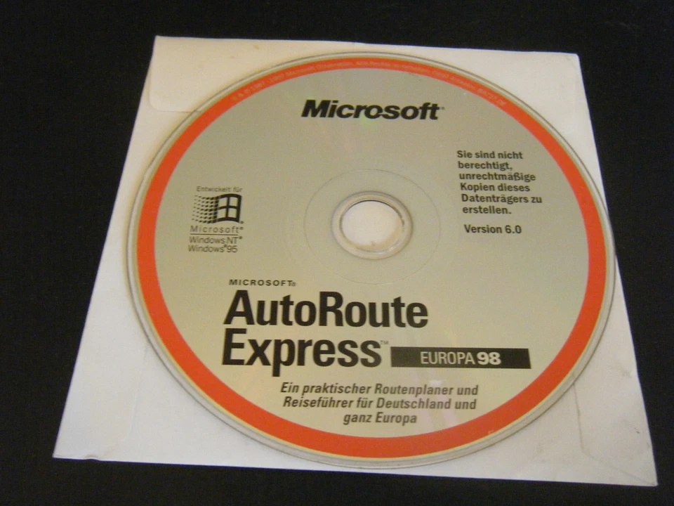 Microsoft AutoRoute Express Europa 98 - Version 6.0 (PC, 1997) - Disc Only!!!! - Image 1 of 1