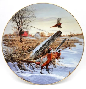 WINTER COLORS RING-NECKED PHEASANT 1991 Plate by Darrell Bush 8408A - Picture 1 of 3