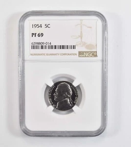 PF69 1954 Jefferson Nickel - Graded NGC *7711 - Picture 1 of 3