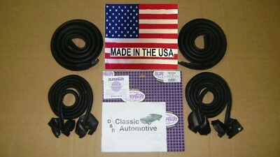 69-72 Chevelle Weatherstrip Coupe 4p Kit Door Roof Rail Skylark A BODY METRO USA - Image 1 of 4