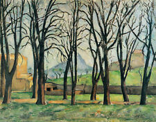 Oil painting paul cezanne - les marronniers au jas de bouffan chestnut trees wit