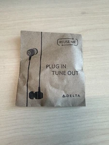 Delta Airlines Wired Earbuds "Plug In Tune Out" NEW/UNOPENED - Picture 1 of 2