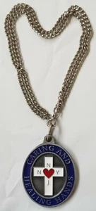 New York Jersey Nurses Prayer Necklace Red White Blue Metal Made USA NY NJ NEW - Picture 1 of 3
