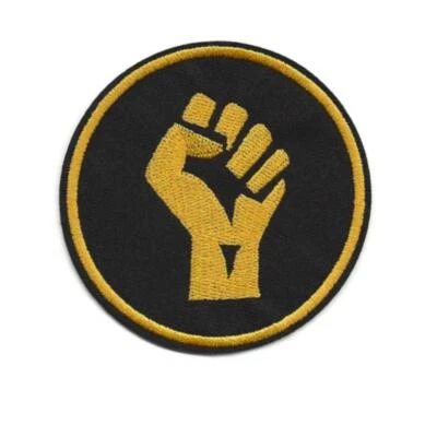 BLACK LIVES MATTER IRON ON PATCH 3" BLM Resistance Fist BLM Solidarity Gold NEW - Image 1 of 2