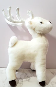 Chosun White Plush Reindeer Deer Soft Fur Realistic Felt Antliers 14" Vintage - Picture 1 of 9