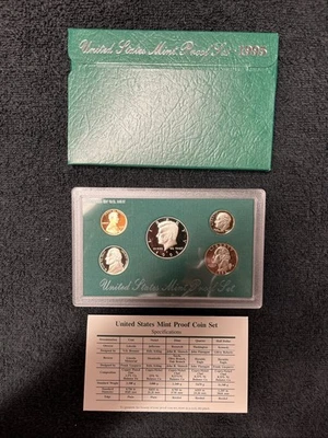 Juego de 5 monedas de Estados Unidos 1995 prueba de acuñación con certificado de autenticidad Foto 1 de 2