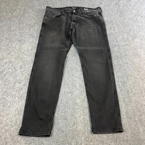 Replay Anbass Herren Jeans Regular Tapered 36 30 Dark Wash Grau Schnurrhaare Stretch - Bild 1 von 11
