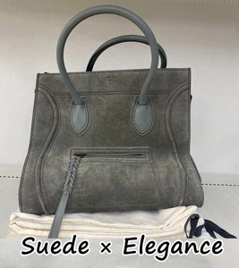 Celine Luggage Phantom Phoebe Philo Khaki Grün Wildleder Beuteltasche Tasche mit Staubbeutel - Bild 1 von 12