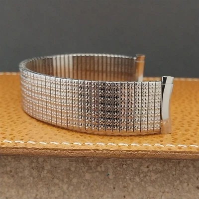 Vintage Bulova 20mm 19mm 18mm 1970s Thinline Stainless Steel Unused Watch Band - Image 1 of 4