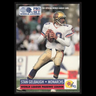 Stan Gelbaugh #21 1991 Pro Set WLAF London Monarchs Football Card NFL NM - Image 1 of 3