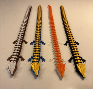 3D Printed Dragon, Articulated Emerald Dragon - 17” - Picture 1 of 6