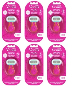 6-Pack - Venus Mini Extra Smooth Women's Razor + Travel Case - Picture 1 of 4