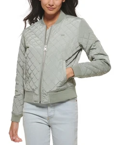 Levi's Women's Diamond Quilted Casual Bomber Jacket - Sea Green - XL - Picture 1 of 1