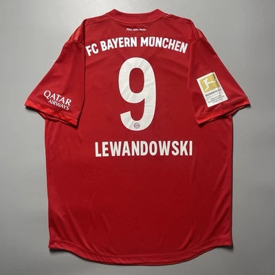 CAMISETA CASA EDIÇÃO JOGADOR DE FUTEBOL BAYERN 2019/2020 #9 LEWANDOWSKI TAMANHO “XL” DX9249 - Imagem 1 de 4