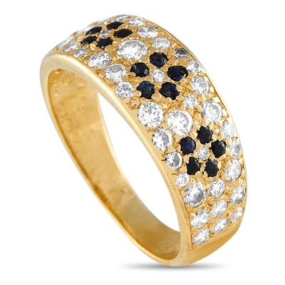 Van Cleef & Arpels Vintage 18K Yellow Gold 0.70ct Diamond and Sapphire Ri... - Изображение 1 из 4