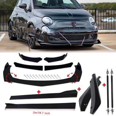 Front Bumper Lip Spoiler Splitter Car Body Rear For Fiat 500 Foto 1 de 4
