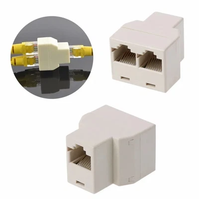Adattatore cavo Ethernet RJ45 splitter cavo 1 in 2 CAT 5/CAT 6 LAN - Immagine 1 di 4