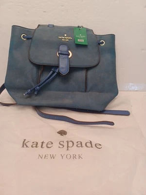 Mochila/cartera de cuero Kate Spade #23223 AZUL OSCURO NUEVA CON ETIQUETAS Y BOLSA PARA EL POLVO Foto 1 de 4