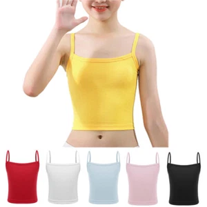 Gilet canottiera morbida bambina aderente canottiera danza sportiva crop top - Foto 1 di 51