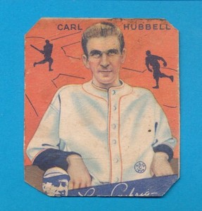 CROPPED R319 CARL HUBBELL HOF 1933 GOUDEY 234 TRIMMED AUTHENTIC MLB TPHLC-SCRPBK