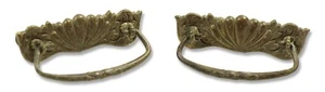 Pair of Pressed Brass Victorian Bail Drawer Pulls - Picture 1 of 6