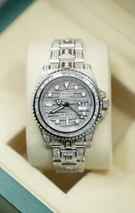 Gents Rolex Bussdown GMT-Master 2 116710LN Fully Diamond Set - Diamond Dial - Picture 1 of 9