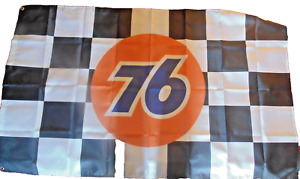 Nascar Union 76 Gas Checkered Flag 3 x 5  Great for Autographs or Display