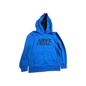 Nike Therma-Fit Hoodie Boys M Blue Logo - Picture 1 of 3