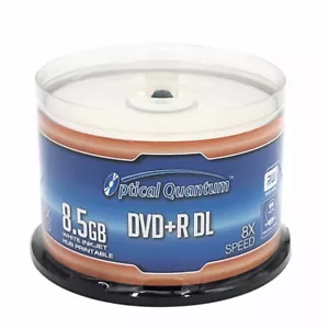 50 OQ 8x 8.5GB DVD+R DL Double Layer White Inkjet HUB Printable OQDPRDL08WIP-H - Picture 1 of 6