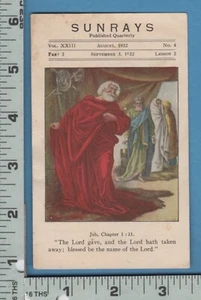 E318 Werbekarte SONNENSTRAHLEN Bibel Zeitschrift United Lutheran Church Philadelphia - Bild 1 von 2