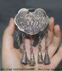 Old Chinese Feng shui Tibetan silver People Man Small Bell Lock Pendant Amulet