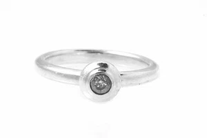 NEW JAMES AVERY STERLING (lab created) WHITE SAPPHIRE REMEMBRANCE RING, SIZE 6.5 - Picture 1 of 5