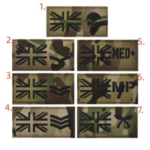 IR Reflective United Kingdom UK Flag MED MP Military Rank Patch Fastener Badge - Picture 1 of 12