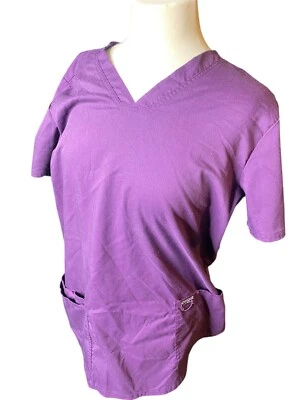 Cherokee Workwear Scrub Set Purple Top L Pants MP - Image 1 of 4