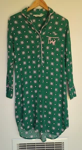Peter Alexander boho emerald green long sleeve nightie nightdress Size S - Picture 1 of 7