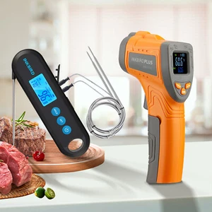 INKBIRD Bluetooth Meat Thermometer IHT-2PB + Infrared Thermometer Gun Cooking AU - Picture 1 of 12