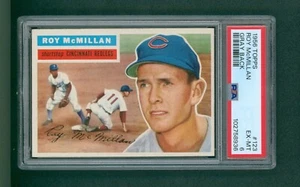 1956 Topps Baseball Card - #123 Roy McMillan Gray Back, PSA 6 EXMT - Picture 1 of 2