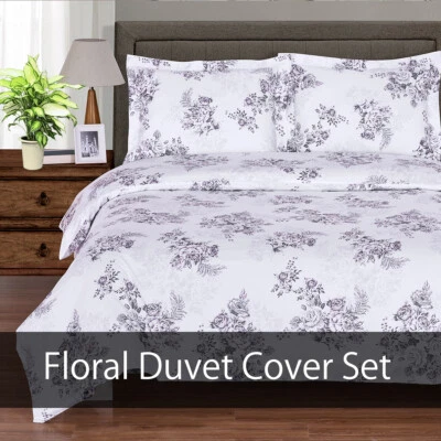 Bally Floral Print 300 Thread Count Single ply Yarn Duvet Cover and Pillow Shams - Image 1 of 3