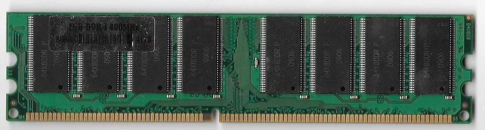 ELPIDA 1GB PC-3200 400MHZ 64X8 CL3 184-PIN 2RX8 2.5V DDR MEMORY - Image 1 of 2