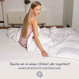 Daunendecke 135x200cm Kassettendecke Schlafdecke Federn Daunen Decke Sommer 600g - Bild 1 von 15