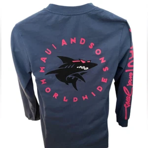 MAUI and SONS Long Sleeve Shark Logo Tee Shirt Men S Small - Picture 1 of 7