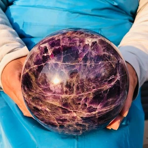 6,99 libbre sfera di ametista sognante naturale cristallo di quarzo sfera cristallo guarigione 345 - Foto 1 di 18