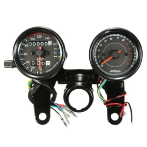 Universal Motorcycle LED Light Odometer & Tachometer Speedometer Gauge RPM - Picture 1 of 6