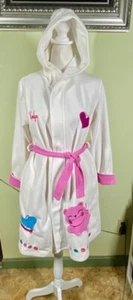 Company Kids Girls Size L Bath Robe Kitty & Hearts Hooded Embroidered w/ Evelyn - Picture 1 of 13