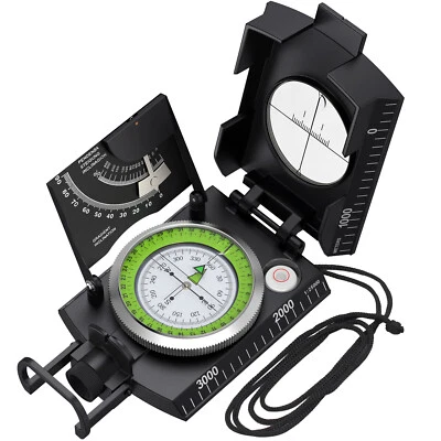 Proster Military Compass Metal Sighting Clinometer Camping Hiking Survival IP65