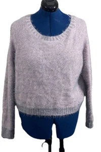 Cotton On Knit Wear Fuzzy Sweater Purple Pink Sz Large Cropped Australian - Picture 1 of 8