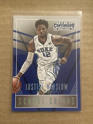 Selecciones del draft Panini Contenders 2015-16 colores escolares #23 Justise Winslow Foto 1 de 2