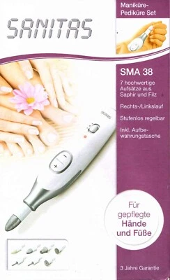 SANITAS Maniküre - Pediküre - Set » SMA 38 «, inklusive 7 Aufsätze - Bild 1 von 4