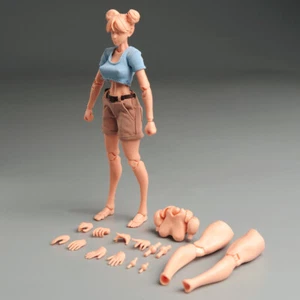 Cuerpo bronceado súper flexible articulado Romankey X COWL 1/12 para muñeca figura de acción de 6" - Imagen 1 de 15