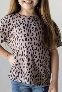 Black Leopard Little Girls Tee Size Extra Large 10/11 - Picture 1 of 5